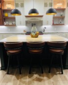 Ronny stool in EY Spicy and Black Coral metal finish