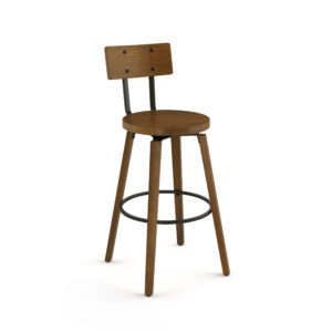 Amisco Esteban Swivel Stool Wood Seat 41273